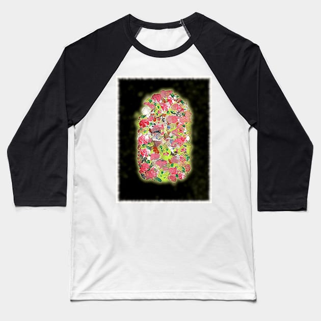 Colourful Acrylic Flowers Baseball T-Shirt by SpieklyArt